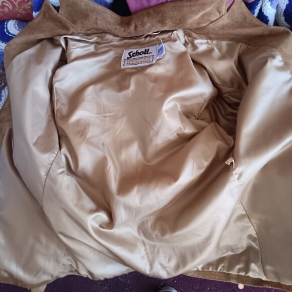 Vintage Women's Fringe Jacket sz 12 Schott Suede Leather Western Hippy USA 80's - Picture 8 of 8